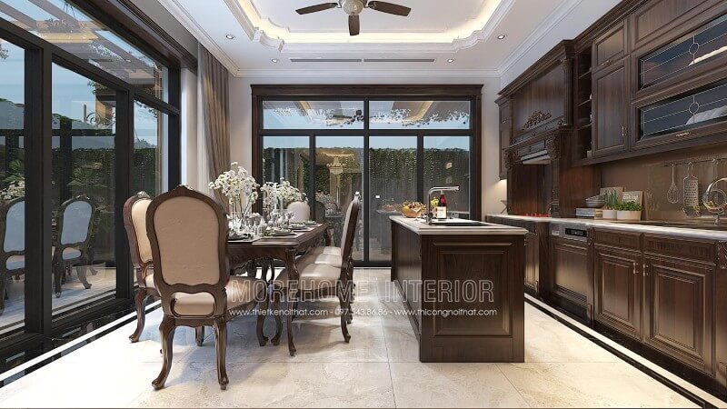 Tủ bếp đẹp theo kiểu dáng chữ i luôn mang trong nó một vẻ đẹp nghệ thuật, vừa sang trọng quý phái vừa mềm mại trẻ trung Tủ bếp chữ i