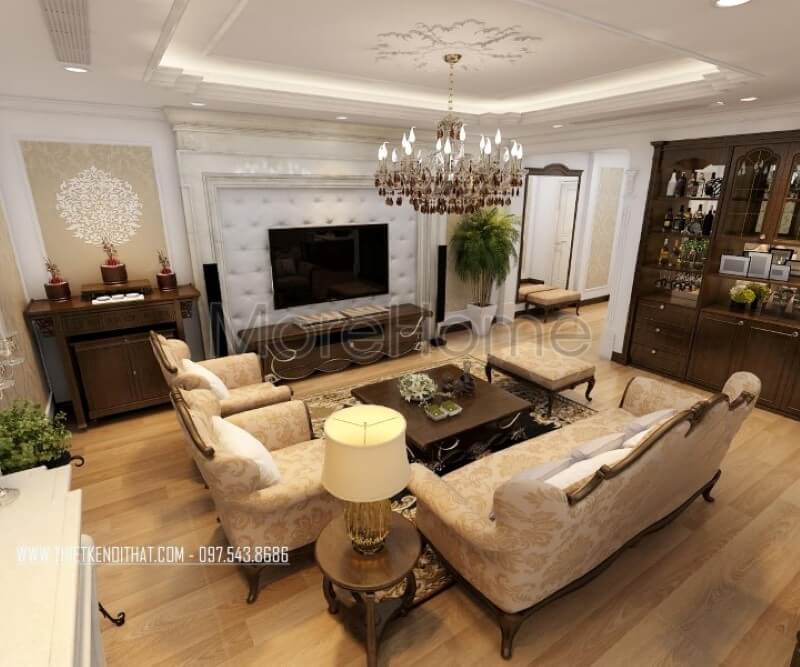 Khu vực thờ cúng tâm linh thành kính và sang trọng với bàn thờ gỗ tự nhiên Mẫu nội thất chung cư