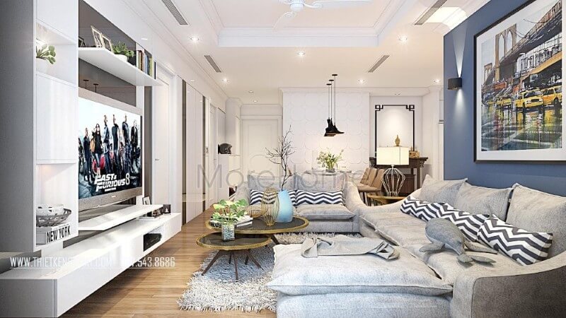 Mẫu thiết kế nội thất chung cư Park Hill hiện đại tập trung vào công năng sử dụng mà lược bỏ đi những chi tiết rườm rà, không cần thiết mang lại cho gia chủ một không gian sống tiện nghi, thoải mái và không kém phần năng động Mẫu nội thất chung cư